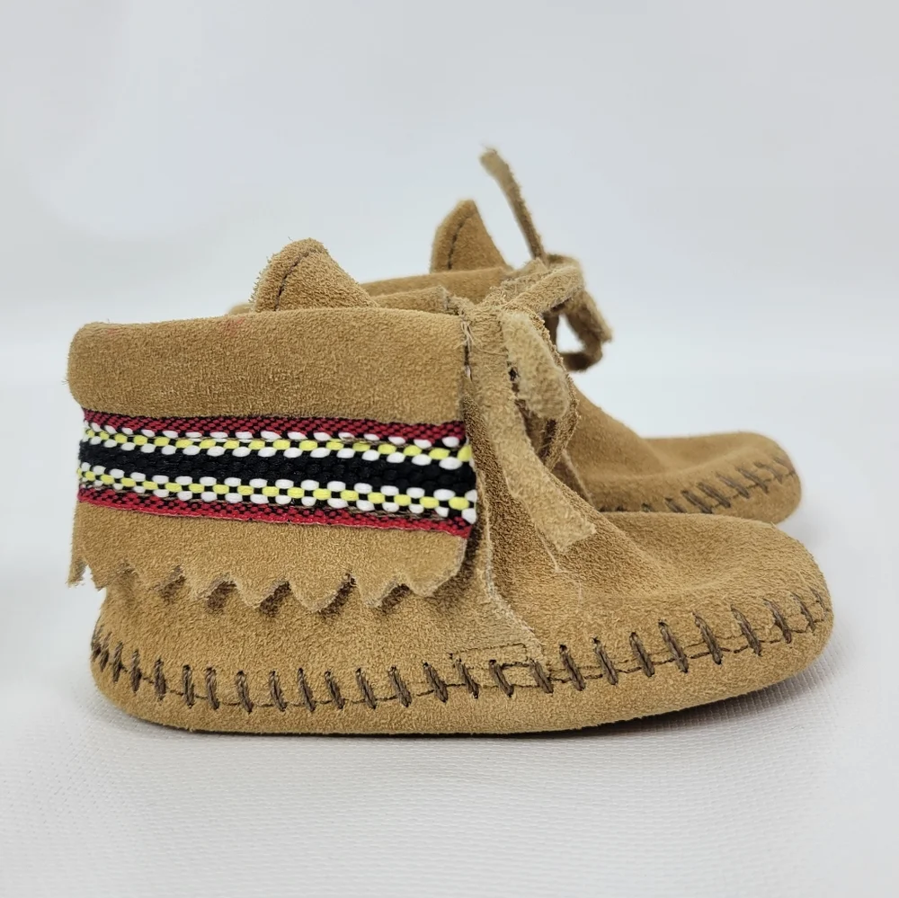 Minnetonka Leather Baby Moccasins Sz 3
